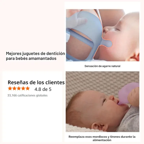 Miniatura 4 de Smily Mia Juguetes de dentición para bebés de 0 a 6 meses, mordedores para bebés de 3 a 6 meses Mordedor de pingüino Mordedor de mano Manoplas