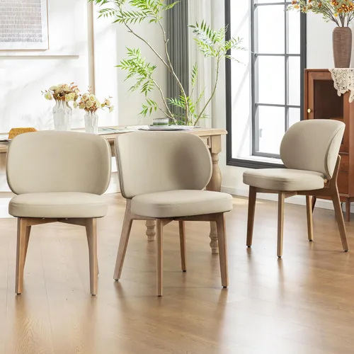 Miniatura 32 de YOUNIKE Silla de comedor con respaldo alto, silla única de cocina estilo moderno de mediados de siglo, silla acentuada sin brazos de tela bouclé