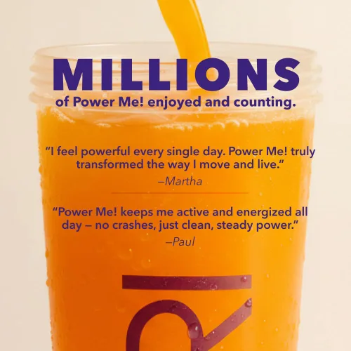 Miniatura 5 de VIVRI Power Me! Sabor a naranja y mango, 30 porciones, té verde, guaraná, yerba mate, complejo B y endulzado naturalmente