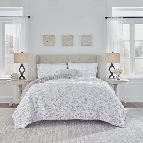 Miniatura 14 de Laura Ashley Home - Juego de edredón individual, ropa de cama de algodón reversible con funda a juego, decoración del hogar prelavada para mayor