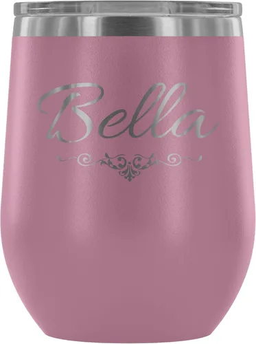 Miniatura 2 de Bella - Vaso de vino aislado con tapa, copa de vino de acero inoxidable sin tallo de 12 onzas, taza de viaje aislada al vacío de doble pared