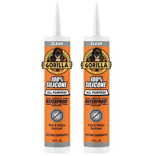 Miniatura 14 de Gorilla Sellador de silicona impermeable para calafatear y sellar, cartucho de 10 onzas (paquete de 1), sellador de calafateo blanco para cocina
