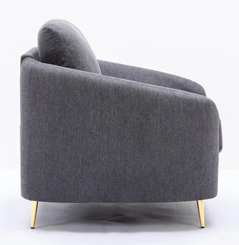 Miniatura 5 de Acme Muebles Yuina Sofá tapizado de tela y metal en gris y dorado