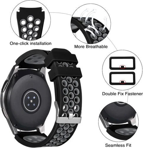 Miniatura 2 de Lerobo - Correas compatibles con Samsung Galaxy Watch 3 de 45 mm/Samsung Galaxy Watch 46 mm, Gear S3 Frontier, Correa clásica, correa de silicona
