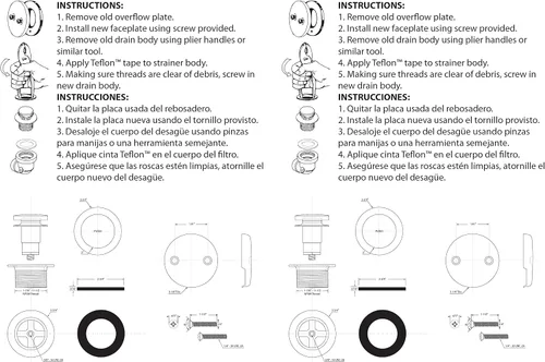 Miniatura 10 de Set de tapón de drenaje Westbrass con sistema de presión con el pie para bañera, con dos agujeros en placa frontal de desagüe, de metal pulido, Mate