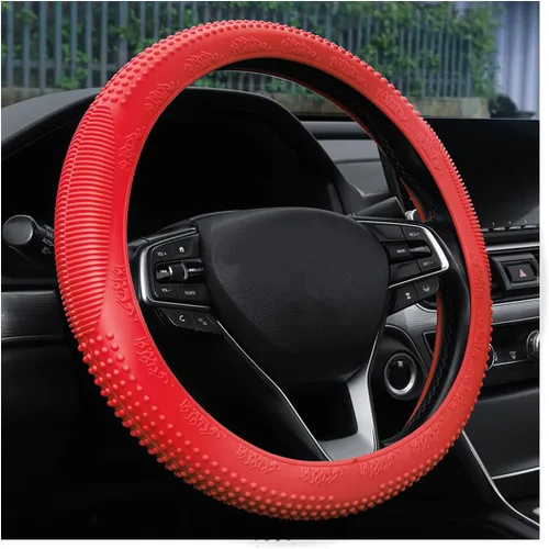 Miniatura 8 de Funda para volante Bittwee, protector de volante de silicona para coche, cubiertas antideslizantes y sin olor para volante, universal de 14-15