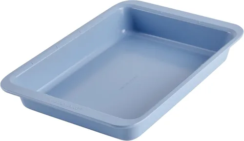 Farberware Easy Solutions - Molde rectangular antiadherente para hornear, 9 x 13 pulgadas, con marcas de porciones, color azul