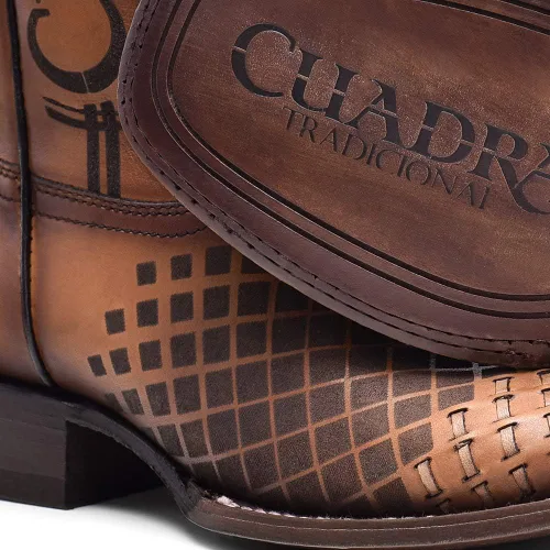 Miniatura 8 de Cuadra Botas Rodeo para hombre en cuero genuino marrón, Metálico, marrón