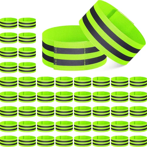 100 bandas reflectantes para el brazo para caminar por la noche, bandas reflectoras para muñeca, brazo, tobillo, pierna de alta visibilidad, equipo