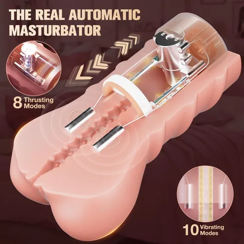 Miniatura 2 de Masturbador Masculino Juguetes Sexuales para Adultos - Vagina de Bolsillo Controlada por Aplicación ZEMALIA, Muñeca Sexual Automática Realista con 8