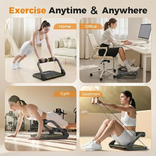 Miniatura 4 de ZIWWVY Máquina de abdominales plegable, banco ajustable para gimnasio en casa, capacidad de 300 libras, equipo de entrenamiento portátil