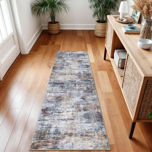 Miniatura 176 de IOHOUZE Alfombra abstracta lavable de 3 x 12 pies para pasillos, antideslizante para cocina, camino de entrada de lana sintética para interiores