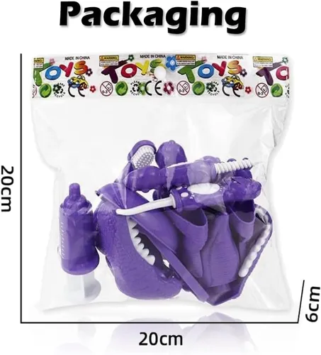 Miniatura 6 de Juego de simulación de dinosaurio de plástico, juego de dentista, kit médico de animación de animales, juguete de simulación para niños, juego