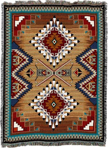 Miniatura 2 de Pure Country Weavers Cobija Mesquite Earth Manta tejida con flecos de algodón EE. UU. 72x54