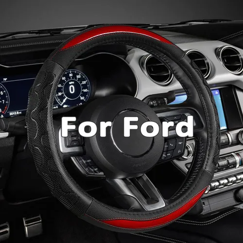 Miniatura 11 de Funda para Volante de Coche GIANT PANDA para Ford Escape Edge EcoSport Bronco Sport Explorer, Diseño 3D Deportivo, Negro