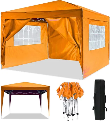Miniatura 32 de COBIZI - Tienda desplegable de 3,66 x 3,66 metros en oferta - Cenador portátil de metal para exteriores con mosquitero, impermeable - Cenador Caqui