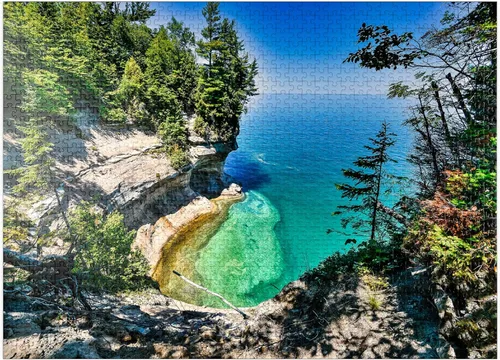 MyPuzzle The Towering View of Lake Superior from Michigan On The Upper Peninsula - Rompecabezas prémium de 1000 piezas para adultos
