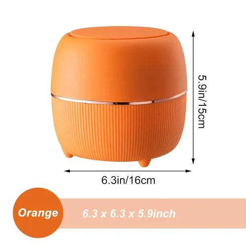 Miniatura 2 de Mini bote de basura moderno con tapa, papelera de escritorio, papelera de plástico para oficina, cesta de basura de plástico para encimera, tipo
