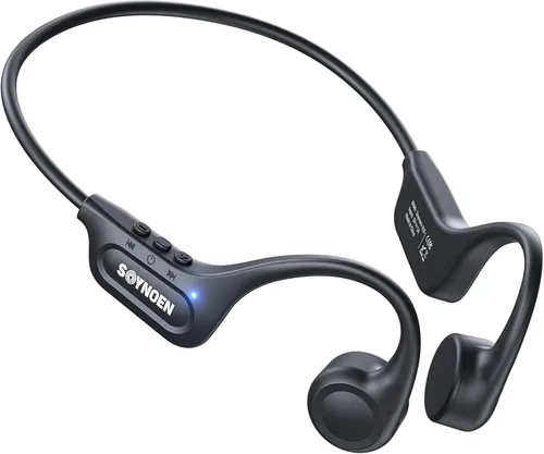 Auriculares de conducción ósea, auriculares de oreja abierta Bluetooth 5.4 con micrófono, 8 horas de reproducción, auriculares de conducción ósea
