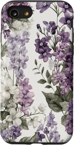 Miniatura 18 de Funda para iPhone XR White Violet Purple Lavender Lilac Floral con flores botánicas