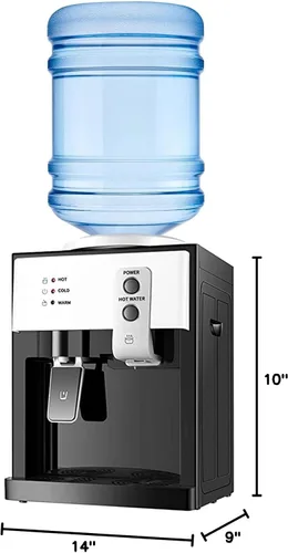 Miniatura 8 de Top Loading Dispensador de enfriador de agua, dispensador de agua para botella de 5 galones, 3 ajustes de temperatura, dispensador de enfriador