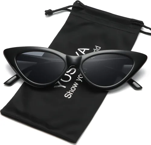 Miniatura 2 de Lentes de sol retro para mujer, con marco de plástico y diseño con estilo ojo de gato YOSHYA