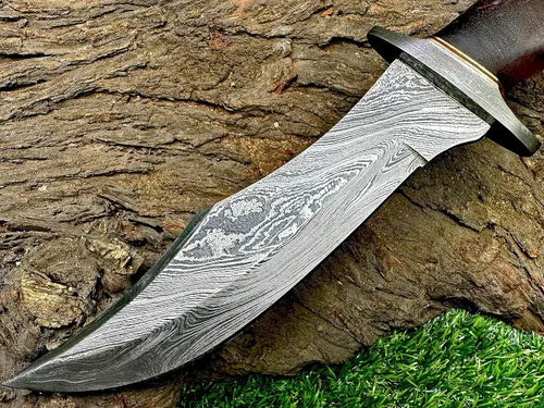 Miniatura 4 de REG-274, Acero de Damasco hecho a mano 13,00 pulgadas, Cuchillo de caza de palo de rosa con mango con guardias de acero damasco