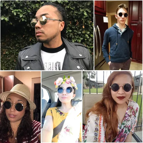 Miniatura 23 de Dollger Gafas de sol redondas Steampunk con marco de metal
