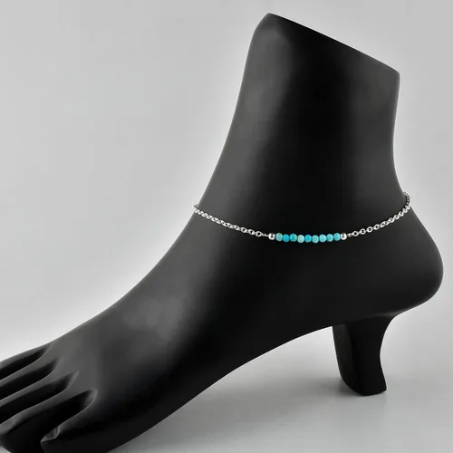 Miniatura 47 de YANARA Pulsera de tobillo para mujer, piedra de nacimiento natural, cuentas de piedras preciosas, tobillera delicada hecha a mano de 9 pulgadas +