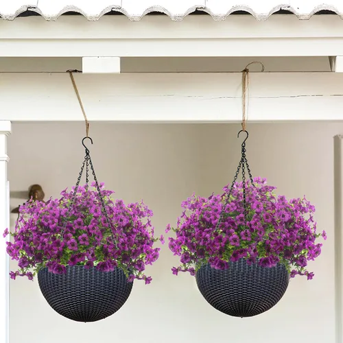 Miniatura 5 de Grunyia 10 paquetes de flores artificiales para exteriores, resistentes a los rayos UV, flores falsas que no se decoloran, plantas sintéticas