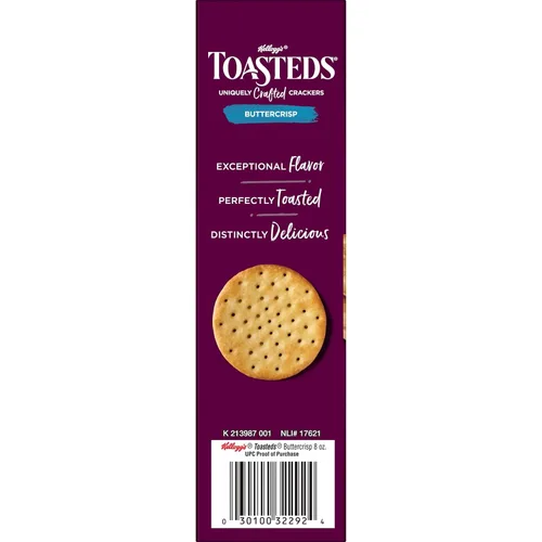 Miniatura 10 de Toasteds Galletas saladas, aperitivos para fiestas, Buttercrop, caja de 8 onzas (1 caja)