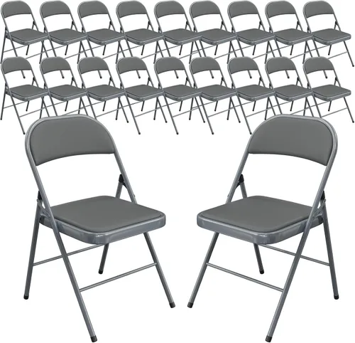 Miniatura 11 de Bonnlo Silla Plegable con Cómodo Cojín Acolchado y Respaldo, Sillas Plegables Portátiles para Exterior, Eventos de Oficina, Bodas, Cuero Pu, 4 Negras