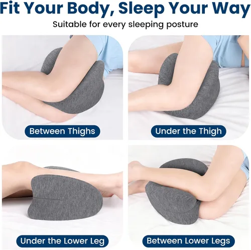Miniatura 6 de Almohada de rodilla para personas que duermen de lado, almohada de espuma viscoelástica de gel refrescante para dormir de lado, en forma de corazón