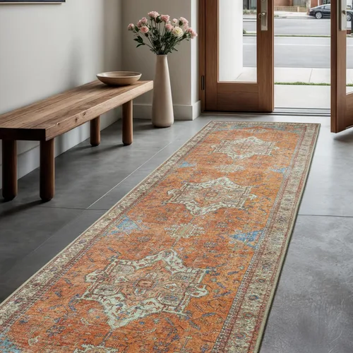 Miniatura 316 de GLN Rugs Traditional Collection - Alfombra de felpilla lavable a máquina, tradicional lavable, antideslizante, alfombra de felpilla de pelo corto