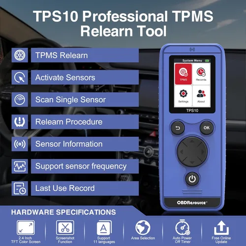 Miniatura 2 de OBDResource TPMS Herramienta de reaprendizaje para sistema de monitoreo de presión de neumáticos automático, activación de sensores, herramienta