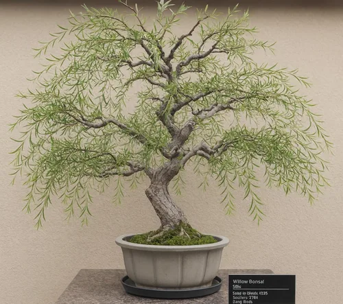 Corte de árbol bonsái de sauce de garra de dragón para cultivar, material de bonsái de rápido crecimiento, para interiores y exteriores, hojas y