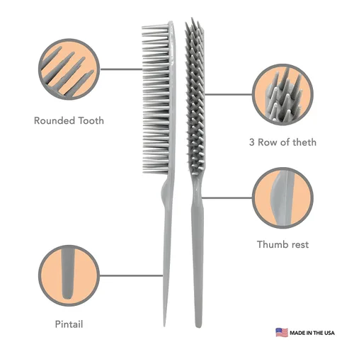 Miniatura 5 de Allegro Combs Peines de peluquería para peluquería de peluquería de 3 filas para cabello natural y pelucas para cabello rizado, fabricados