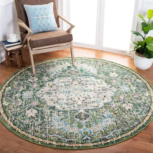 Miniatura 13 de SAFAVIEH Colección Madison MAD447B - Tapete bohemio con medallón antiguo y elegante, no desprende pelusa, para la sala, dormitorio, comedor