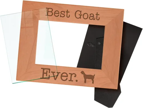 Miniatura 3 de ThisWear Goat Lover Gifts Best Goat Ever - Marco de fotos de madera natural grabado de 4 x 6 pulgadas