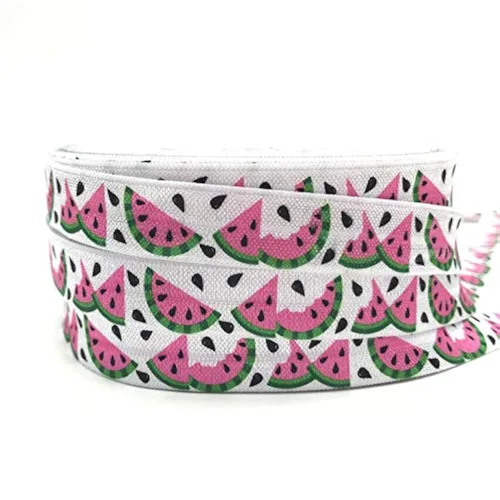 Miniatura 3 de Rollo de 10 yardas con estampado elástico plegable para cintas para el cabello, 5/8 FOE (abeja)