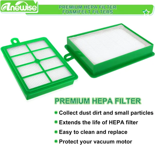 Miniatura 6 de Anewise Filtro Hepa para Electrolux Harmony Oxygen EL4335A H12 EL6985 EL012B EL012W EL6988 EL5010 HF12 HF1 Filtros verticales/recipientes de vacío