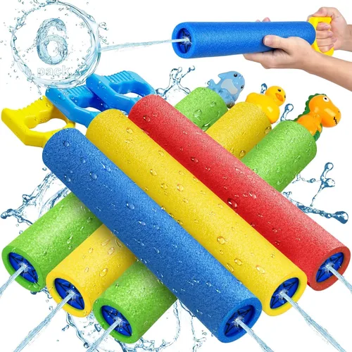 LQYoyz Pistola de agua, paquete de 6 pistolas de chorro de agua de 40 pies, para piscina, playa, fiesta de verano, juego de agua al aire libre,