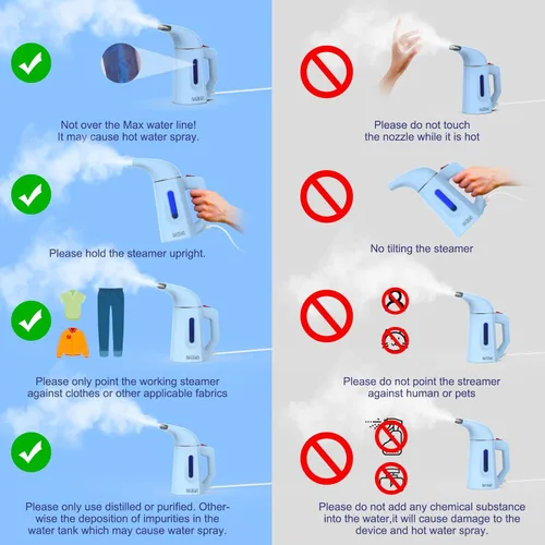 Miniatura 3 de Vaporizador para Ropa Vaporizador, Vaporizador de Camiseta de Mano, Vaporizador de Sombrero para el Hogar y Viajes con Protección de Seguridad
