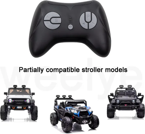 Miniatura 5 de JR1839 Coche de control remoto parental negro, accesorios de control remoto Bluetooth 2.4G, receptor JR a juego eléctrico Ride On piezas de repuesto