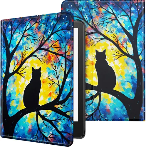 Miniatura 29 de Funda para tablet Kindle Fire 7 2019/2017 lanzamiento 9ª/7ª generación 7 pulgadas, ligera, protectora de piel sintética, cubierta inteligente