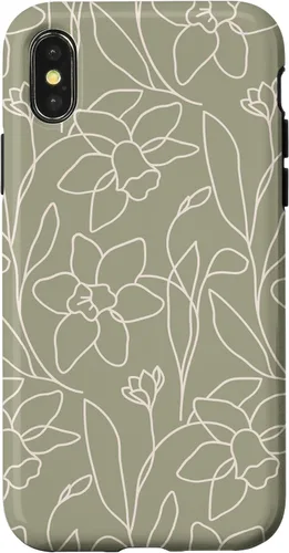 Miniatura 5 de Poppy Flower Line Art Modern Leaves Boho Artichoke Green Case for iPhone 17