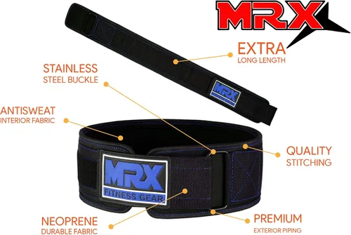 Miniatura 2 de MRX - Cinturón de levantamiento de pesas, 4 pulgadas de ancho, 0.315 in de grosor, acolchado para la espalda, con correas flexibles de espuma