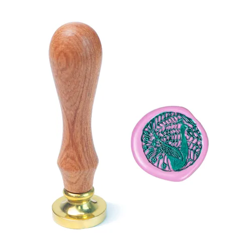 Miniatura 8 de Juego de sellos de cera de animales con 7 cabezas de latón extraíbles y 1 mango de madera, sello de cera retro para gatos, pájaros, mariposa, abeja