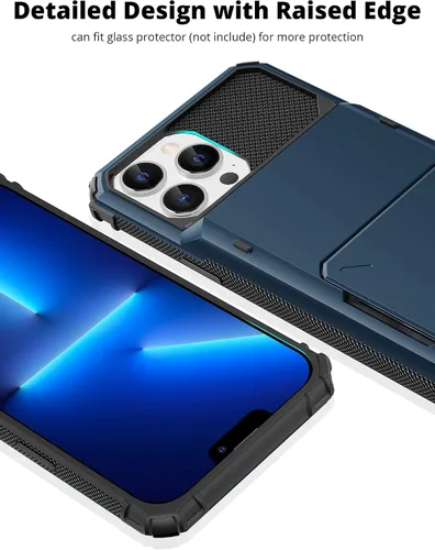 Miniatura 4 de TITACUTE Funda Cartera para iPhone 13 Pro Max con Soporte para 4 Tarjetas de Crédito, Diseño de Tapa Plegable, Ranura para ID, Bolsillo Trasero