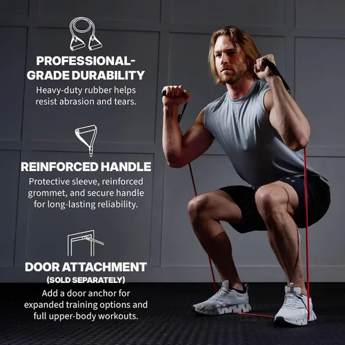 Miniatura 3 de SPRI Xertube Resistance Bands with Handles – All Exercise Cords Sold Separately with Home Gym Workout Fitness Door Anchor Attachment Option